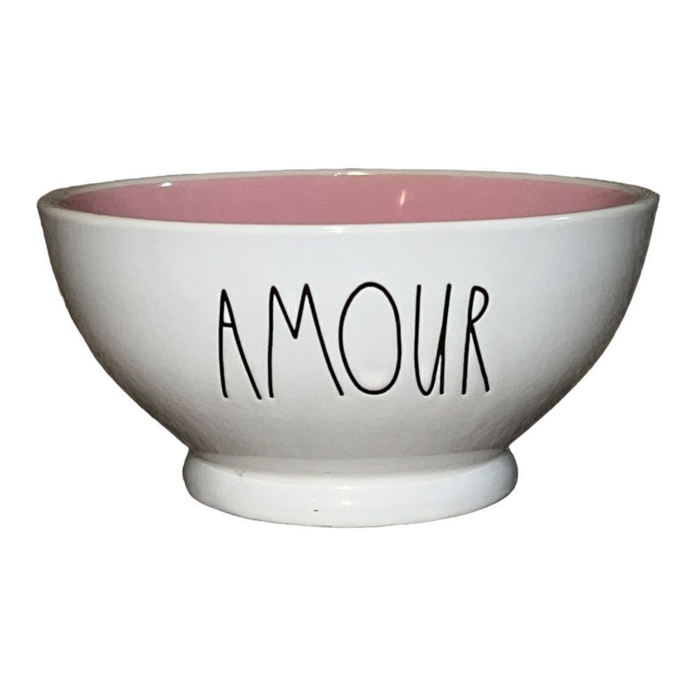Rae Dunn Artisan Collection ARMOUR Pink Interior Cereal Soup Bowl EUC
